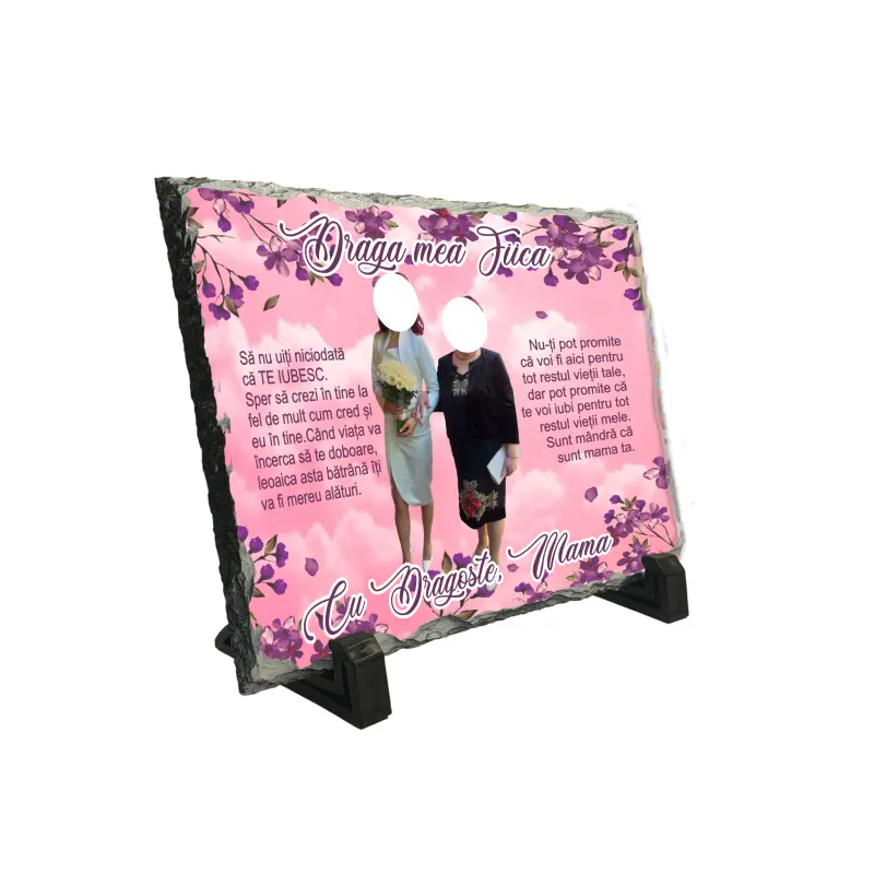 Draga mea fiica, piatra ardezie personalizata, cu mesaj model, pap008